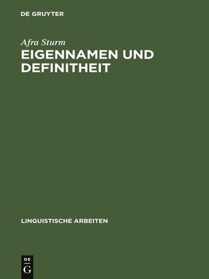 cover image of Eigennamen und Definitheit